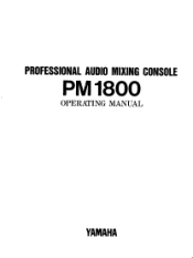 Yamaha PM1800 Owner's Manual (image)