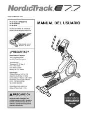 NordicTrack E 7.7 Elliptical Spanish Manual