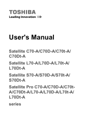 Toshiba Satellite S70D Users Manual Canada; English