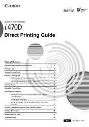 Canon I470D i470D Direct Printing Guide