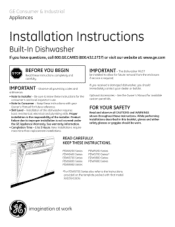 GE PDW9880NSS Installation Instructions