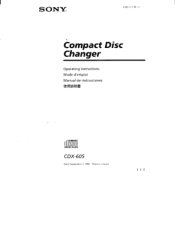 Sony CDX-605 Primary User Manual