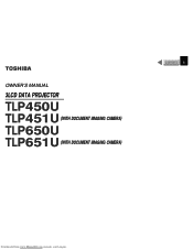 Toshiba TLP-511U Owners Manual