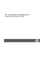 HP Tx2 1025dx HP TouchSmart tx2 Notebook PC - Maintenance and Service Guide