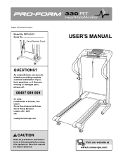 ProForm 330rt Treadmill Uk Manual