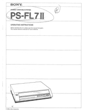 Sony PS-FL7II Operating Instructions