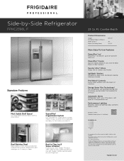 Frigidaire FPHC2398LF Product Specifications Sheet (English)