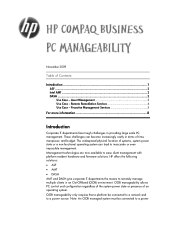 HP Dc7800 HP Compaq Business PC Manageability White Paper