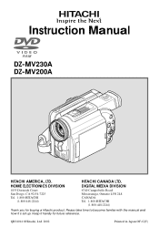 Hitachi DZ-MV230A Owners Guide
