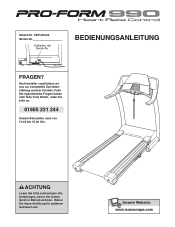 ProForm 900 Treadmill German Manual