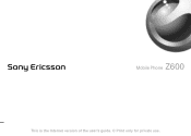 Sony Ericsson Z600 User Guide