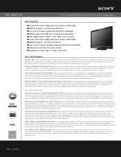 Sony KDL-46VL130 Marketing Specifications