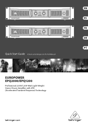 Behringer EUROPOWER EPQ1200 Quick Start Guide