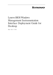 Lenovo ThinkStation E31 BIOS Windows Management Instrumentation Interface Deployment Guide