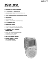 Sony ICD-80 Marketing Specifications