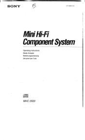 Sony MHC-3500 Operating Instructions