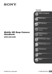 Sony MHS-CM1/V Mobile HD Snap Camera Handbook
