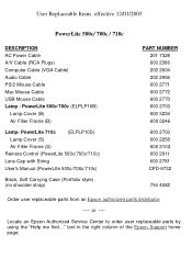 Epson 710C User Replaceable Parts List