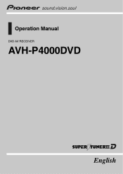 Pioneer AVHP4000DVD Owner's Manual