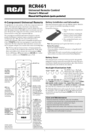 RCA RCR461 Owners Manual