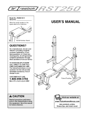 Reebok P Rst250 Bench English Manual