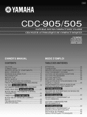 Yamaha CDC-905 Owner's Manual