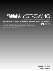 Yamaha YST-SW40 Owner's Manual