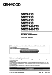 Kenwood DNX5160BTS Instruction Manual