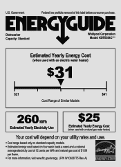 KitchenAid KDTE504DSS Energy Guide