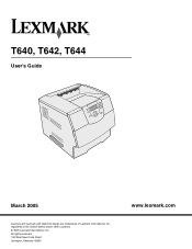Lexmark T644N User's Guide