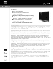 Sony KDL-46EX700 Marketing Specifications