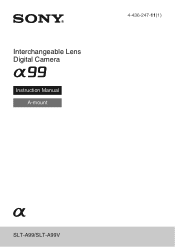 Sony SLT-A99V Instruction Manual