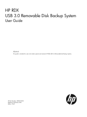 HP RDX160 HP RDX USB 3.0 Removable Disk System User guide