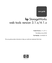 HP StorageWorks MSA 2/8 HP StorageWorks Web Tools V3.1.x/4.1.x User Guide (AA-RS25C-TE, June 2003)