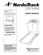NordicTrack Exp 3000 Treadmill Canadian English Manual