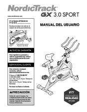 NordicTrack Gx 3.0 Sport Bike Ussp Manual