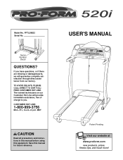 ProForm 520i Treadmill English Manual