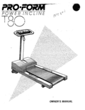 ProForm T80i Treadmill English Manual