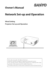 Sanyo PLC-XC56 Owner's Manual Network Set-up for Windows