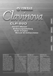 Yamaha CLP-920 Owner's Manual