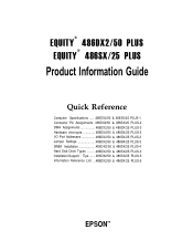 Epson Equity 486DX2/50 PLUS Product Information Guide