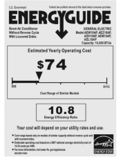 GE AEL10AP Energy Guide