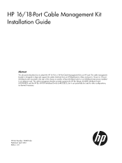 HP Cluster Platform Hardware Kits v2010 HP 16/18-Port Cable Management Kit Installation Guide (538272-doc)