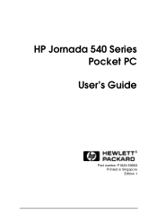 HP Jornada 540 HP Jornada 540 Series Pocket PC - User's Guide