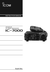 Icom IC-7000 Instruction Manual