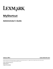 Lexmark Apps MyShortcut Administrator's Guide
