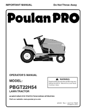 Poulan PBGT22H54 User Manual