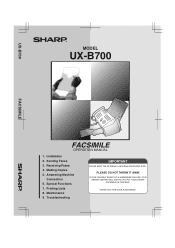 Sharp UXB700E Operation Manual