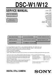 Sony DSCW1 Service Manual