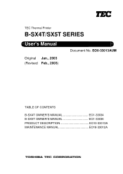 Toshiba SX4T User Manual